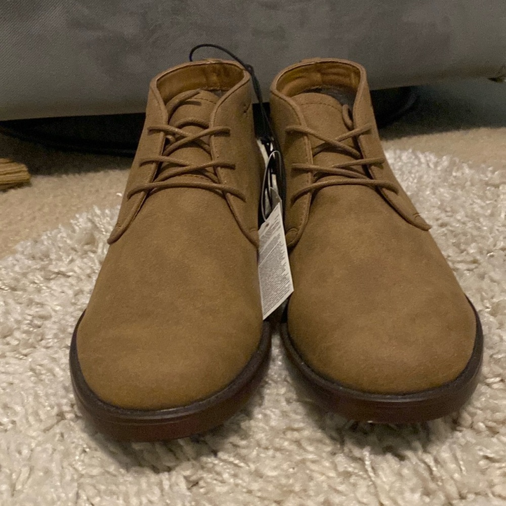 Brown suede boots